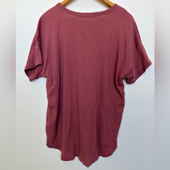 Madewell Burgundy Crewneck Short Sleeve Tee Shirt Size XL - Picture 8 of 10